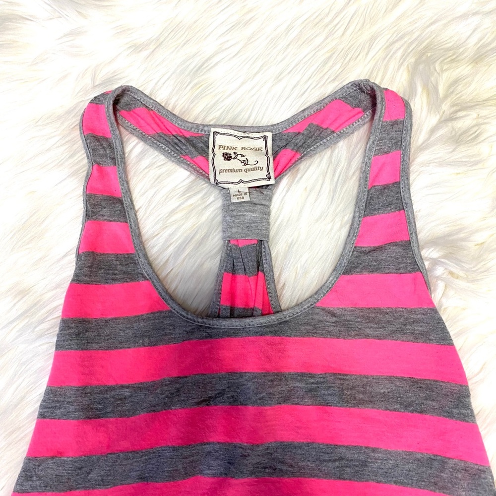 Neon Pink‎ & Grey Razor Back Tank 💖 - Picture 4 of 5
